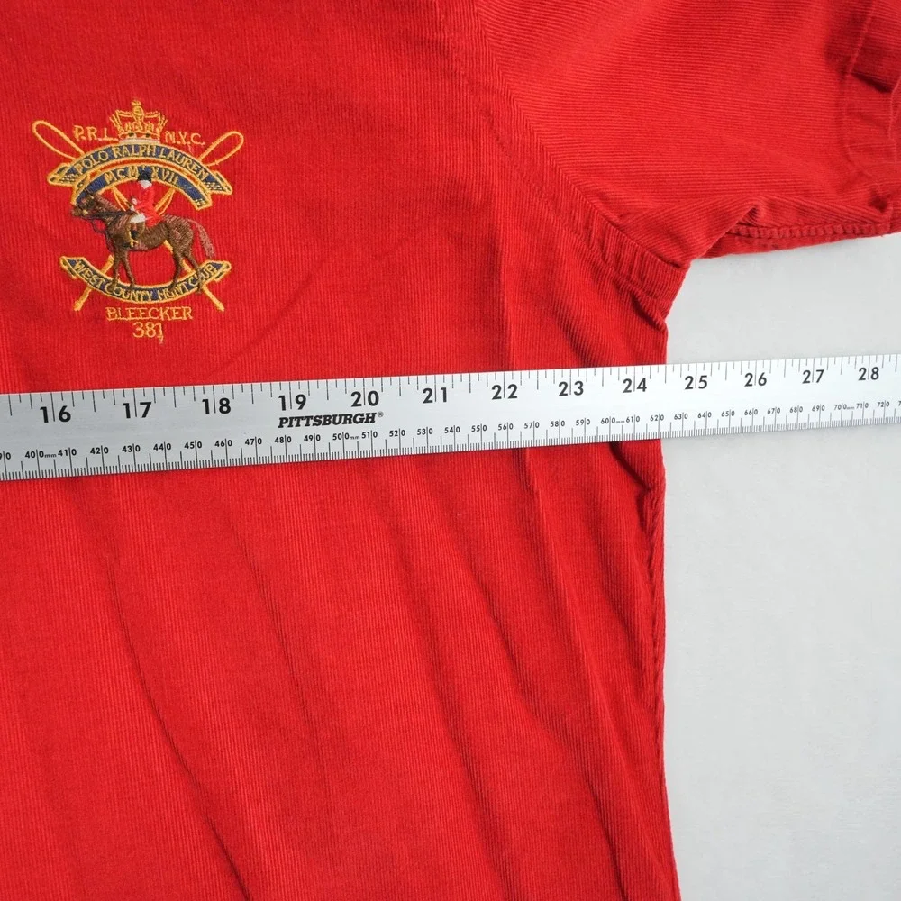 VTG Polo Ralph Lauren Shirt Mens L Tall Corduroy Classic Fit Bleecker Pony Crest